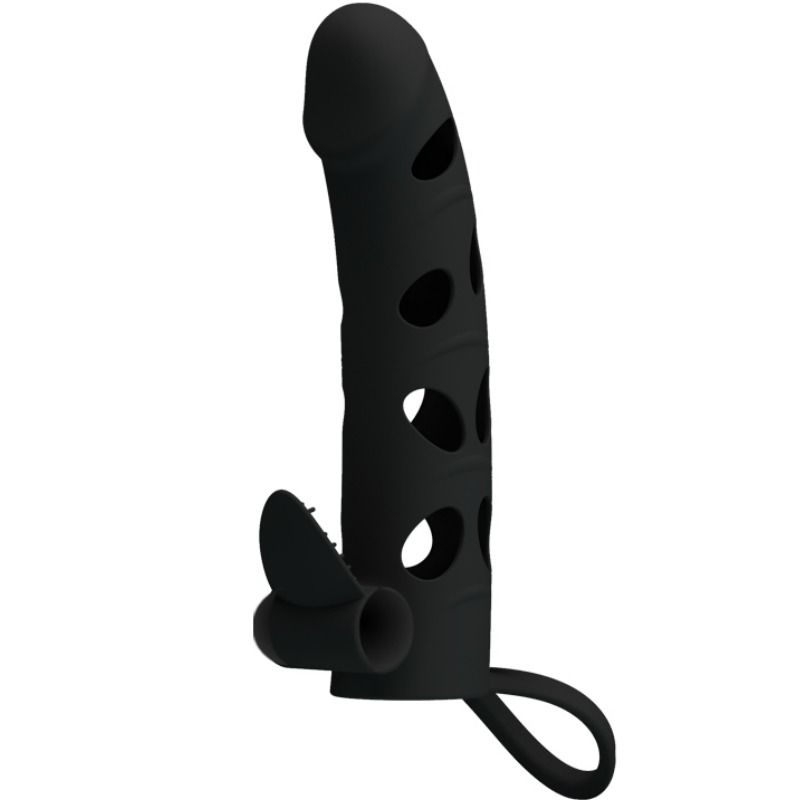 Capa de silicone vibratória PRETTY LOVE 15.2 CM para aumento e estimulação