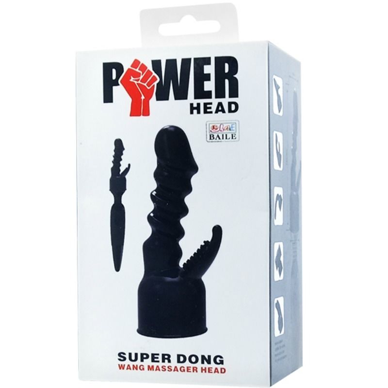 Cabeça intercambiável BAILE Power Head para estimulação interna e clitoriana, vista de perto.
