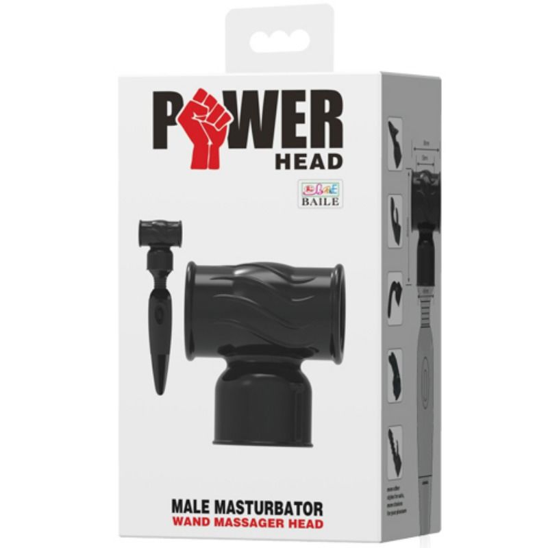 Close-up da Cabeça Intercambiável Power Head BAILE para Massageador Masculino, mostrando sua textura interna e orifícios.