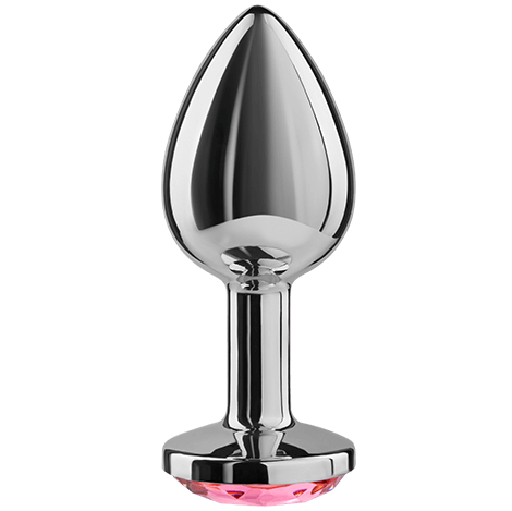 Plug anal metálico Secretplay fúcsia de 8cm para prazer térmico
