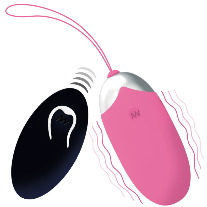 Close-up do Ovo Vibrante INTENSE Flippy II Rosa com Controle Remoto, destacando seu design e textura de silicone.
