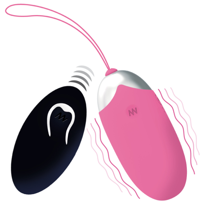 Close-up do Ovo Vibrante INTENSE Flippy II Rosa com Controle Remoto, destacando seu design e textura de silicone.