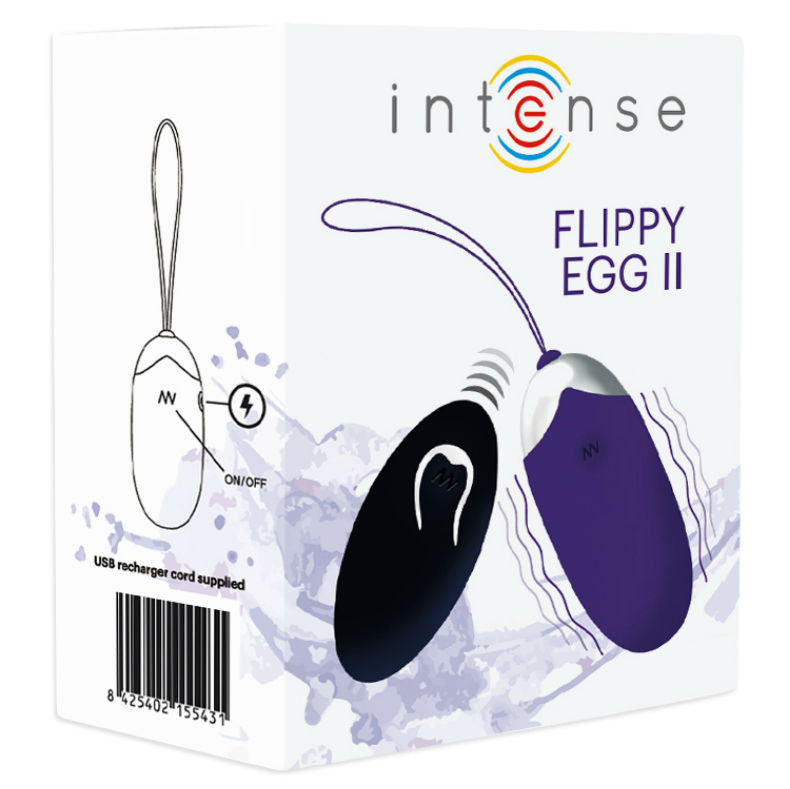 INTENSE Ovo Vibratório Flippy II com Controle Remoto Roxo para prazer discreto
