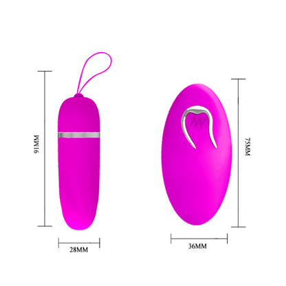 PRETTY LOVE Ovo Vibratório Debby com Controle Remoto em silicone lilás, exibindo design elegante.