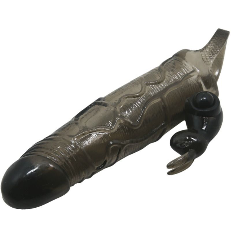 Capa para Pénis Vibratória BAILE Brave Man com design realista e vibrador de coelho para estimulação de casais.