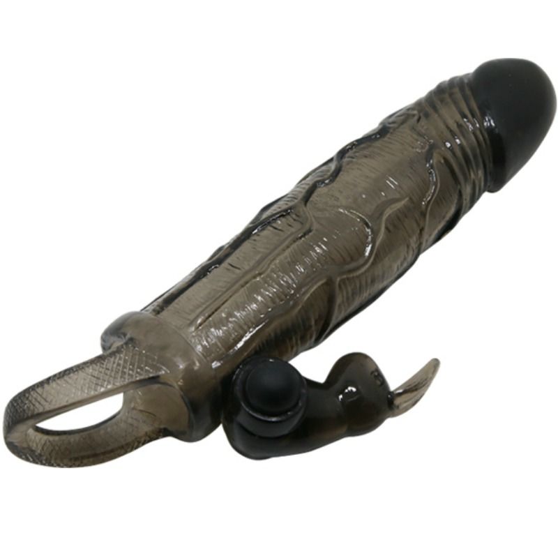 Capa para Pénis Vibratória BAILE Brave Man com design realista e vibrador de coelho para estimulação de casais.