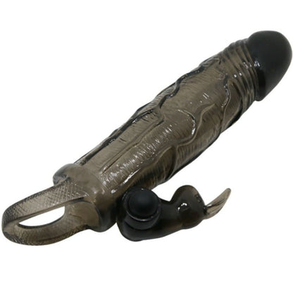 Capa para Pénis Vibratória BAILE Brave Man com design realista e vibrador de coelho para estimulação de casais.