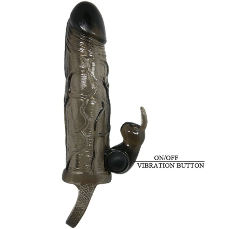 Capa para Pénis Vibratória BAILE Brave Man com design realista e vibrador de coelho para estimulação de casais.