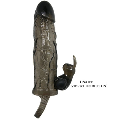 Capa para Pénis Vibratória BAILE Brave Man com design realista e vibrador de coelho para estimulação de casais.