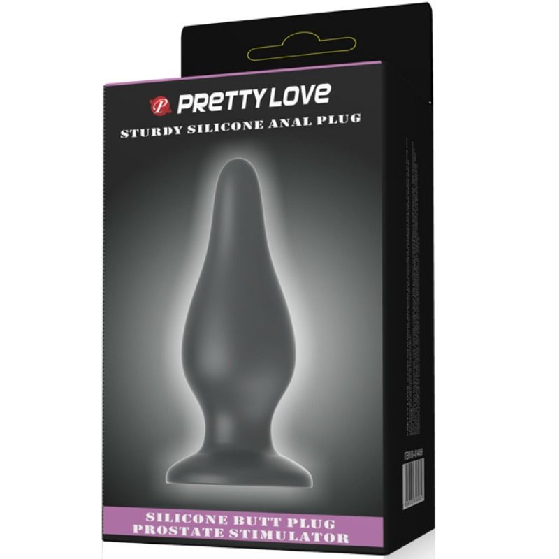 Close-up do Plug Anal Ergonómico PRETTY LOVE de Silicone 15.4 cm, mostrando a sua forma e ventosa.