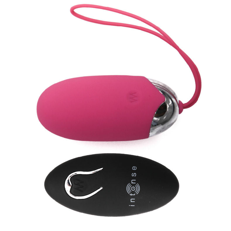 Close-up do Ovo Vibrante INTENSE Flippy II Rosa com Controle Remoto, destacando seu design e textura de silicone.