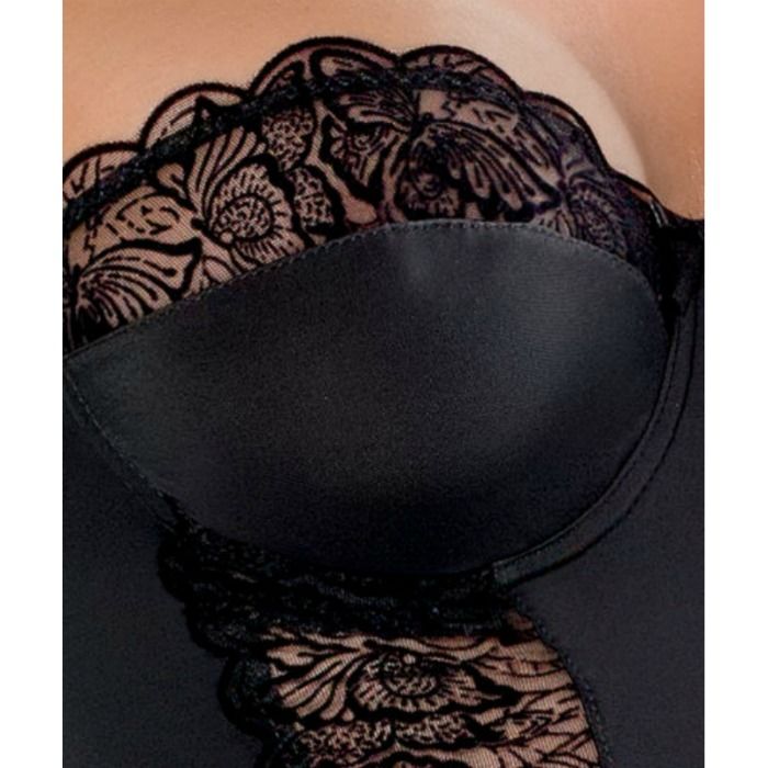 Camisa Kalia Sensual com Bordado Transparente - Preto S/M