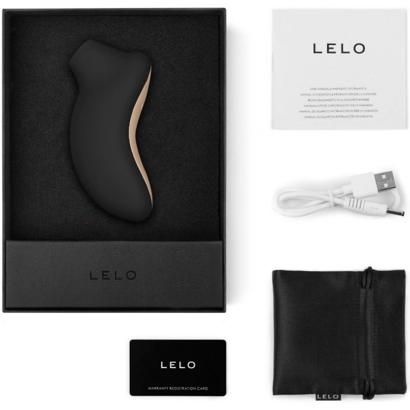 LELO Estimulador de Clitóris Sona Sónico Preto, design ergonómico e textura suave de silicone.