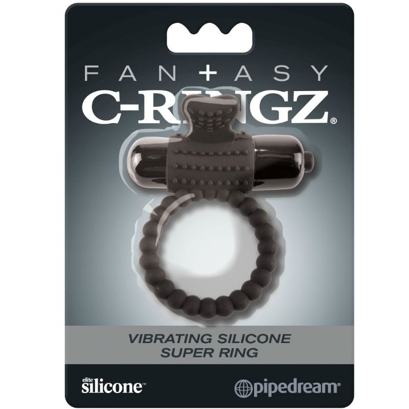 Anel Vibrante de Silicone Preto
