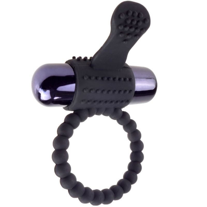 Anel Vibrante de Silicone Preto