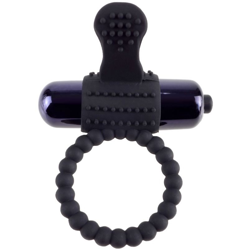 Anel Vibrante de Silicone Preto
