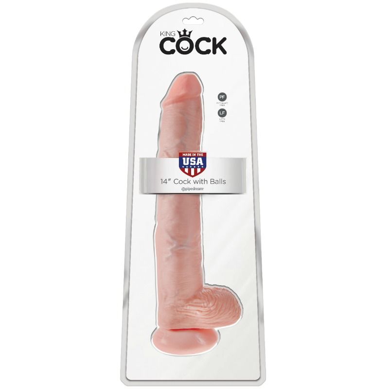 Dildo Realista com Bolas - 35.6 cm Carne