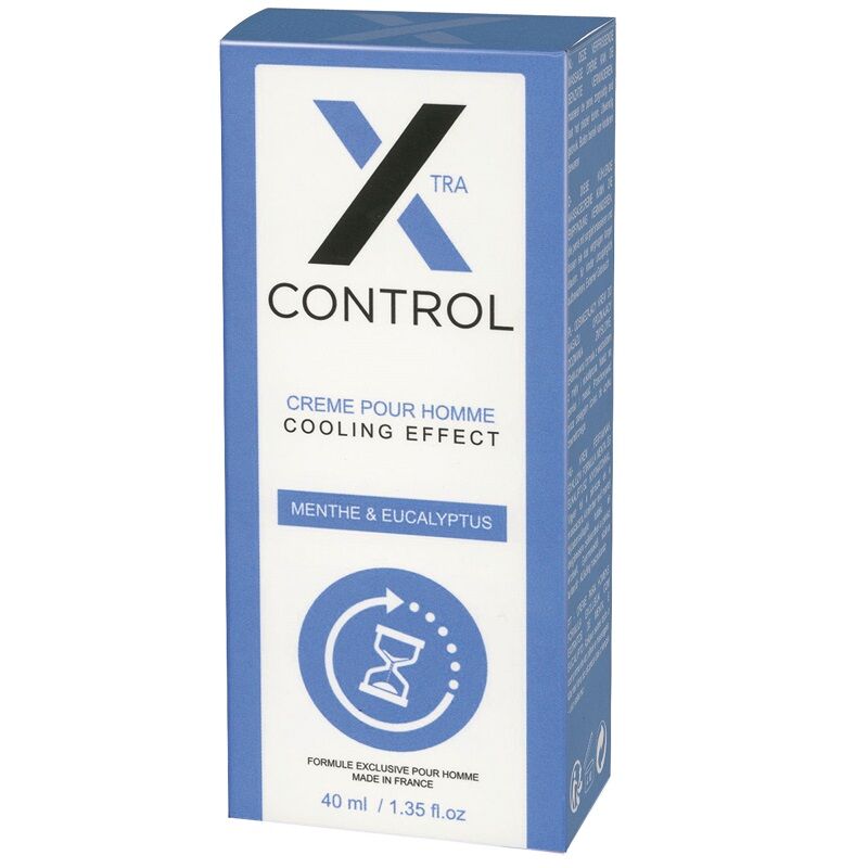 Embalagem do RUF Creme Retardante X Control Efeito Frio 40 ML para prolongar o prazer masculino.