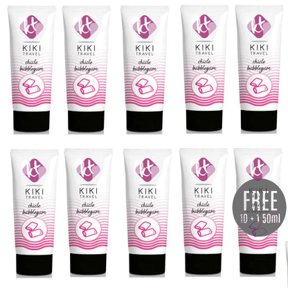 KIKÍ TRAVEL Lubrificante Sabor Goma 50ml (10 + 1 Grátis) para prazer e hidratação íntima.