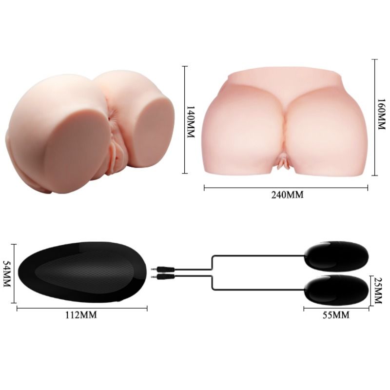 Masturbador Masculino Realista Vagina e Ânus com Vibração