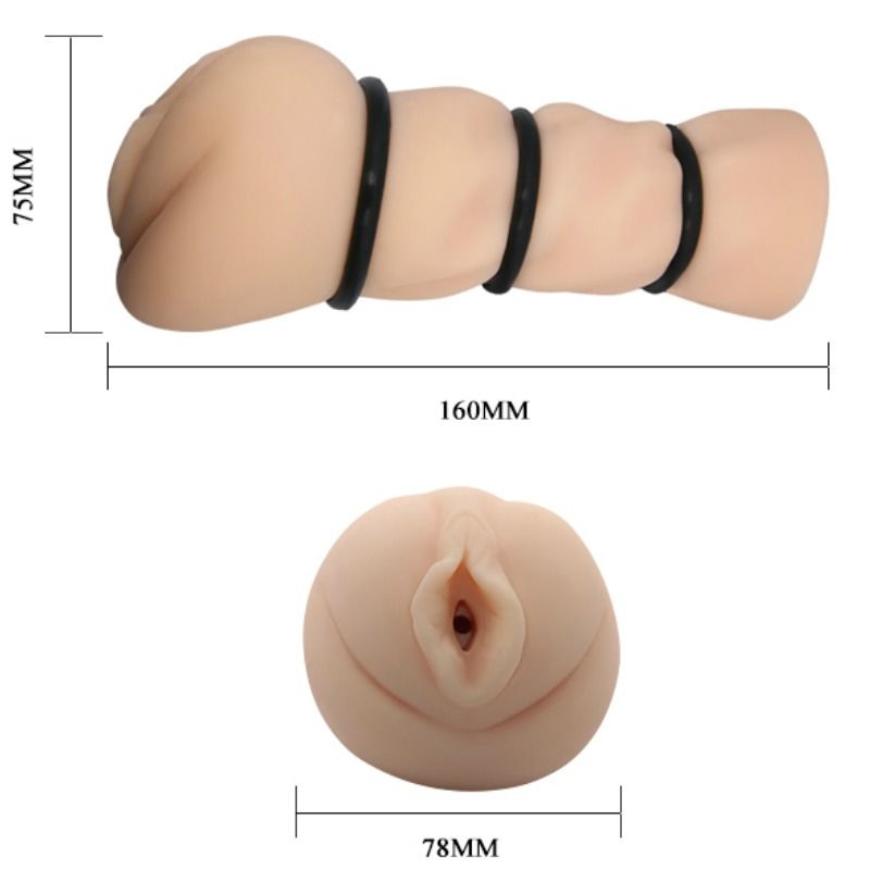 Masturbador Masculino de Vagina Realista com Anéis