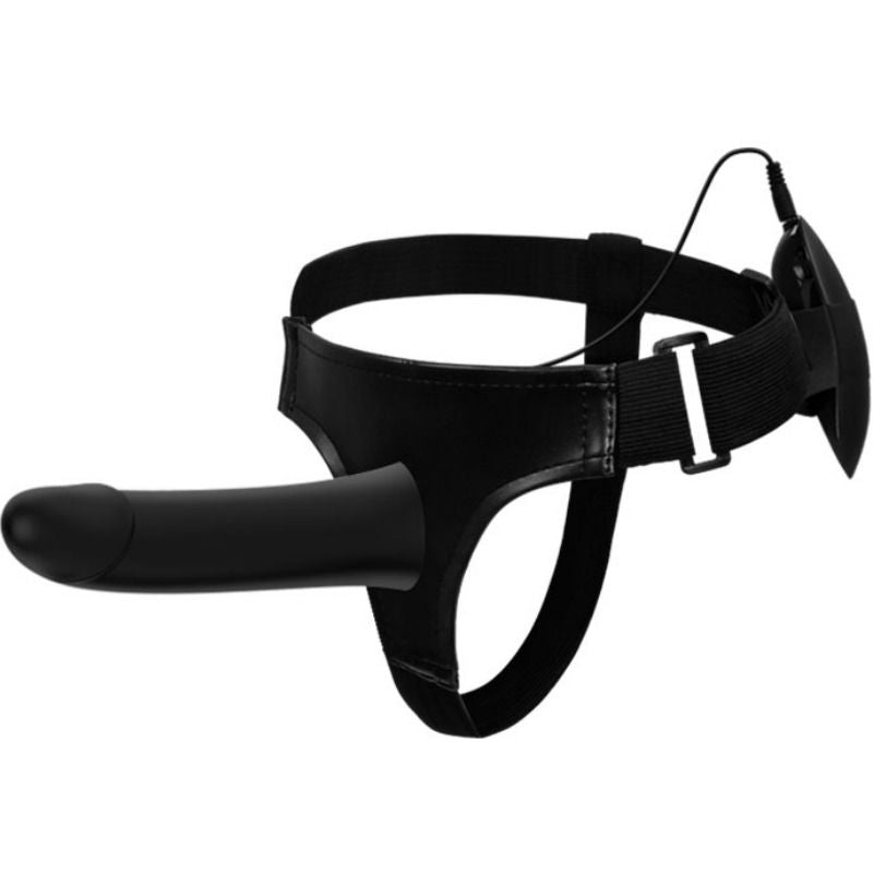 Strap-on vibratório PRETTY LOVE Vito com dildo oco e controlo remoto para prazer partilhado.