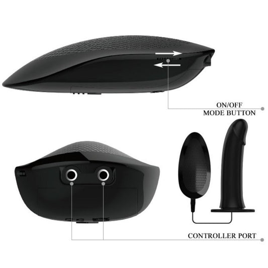 Strap-on vibratório PRETTY LOVE Vito com dildo oco e controlo remoto para prazer partilhado.