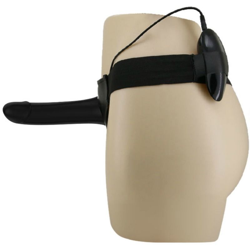 Strap-on vibratório PRETTY LOVE Vito com dildo oco e controlo remoto para prazer partilhado.
