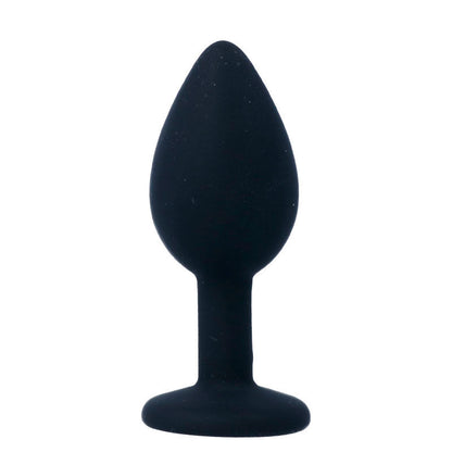 Close-up do Plug Anal INTENSE Shelki S Preto, mostrando sua textura de silicone macio e base elegante.