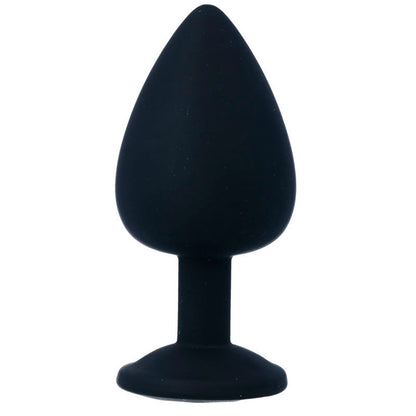 Plug anal Intense Shelki L Preto em silicone macio, com base em diamante para prazer anal seguro e confortável.