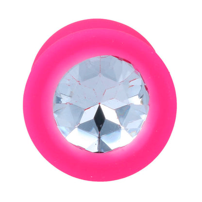 Plug anal INTENSE Shelki M Fúcsia em silicone sedoso com base diamante.