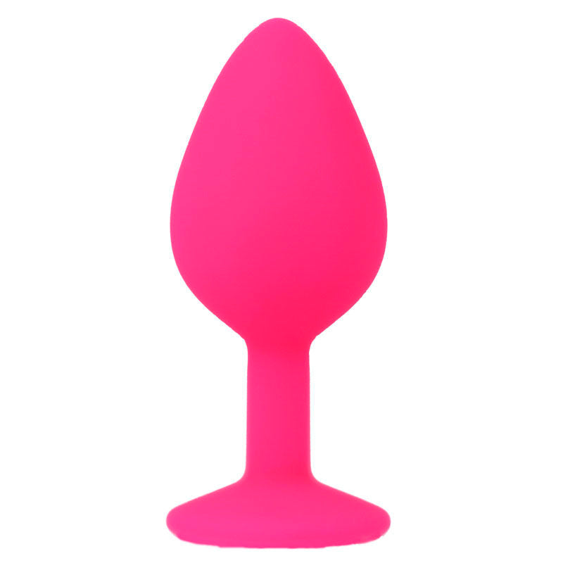 Plug anal INTENSE Shelki M Fúcsia em silicone sedoso com base diamante.