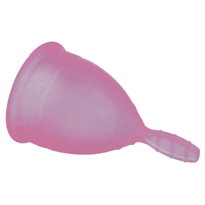 Copo menstrual NINA KIKÍ Rosa Tamanho S, feito de silicone médico para higiene íntima.