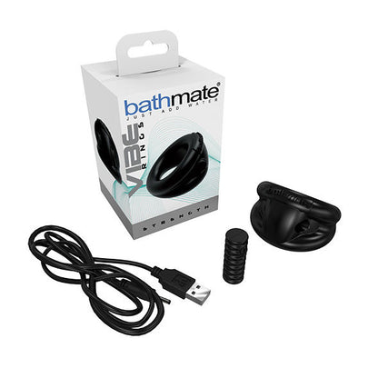 Close-up do Anel Vibratório Peniano BATHMATE Fora do Vibe, mostrando seu design ergonómico e vibrador removível.