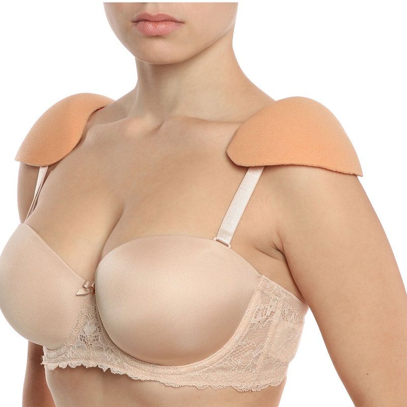 BYE-BRA Apoio de Protetores de Ombro Confortável Antiderrapante Bege, detalhe da textura e design