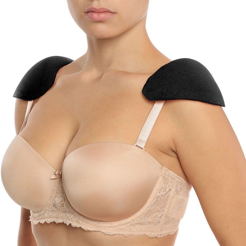 BYE-BRA Protetores de Ombro Confortáveis Antiderrapantes Pretos, que proporcionam suporte discreto para a alça do sutiã e uma silhueta suave.