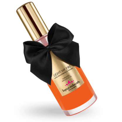 Óleo de Massagem BIJOUX Efeito Calor Aroma Morango 100ml para massagens sensuais e aquecedoras.