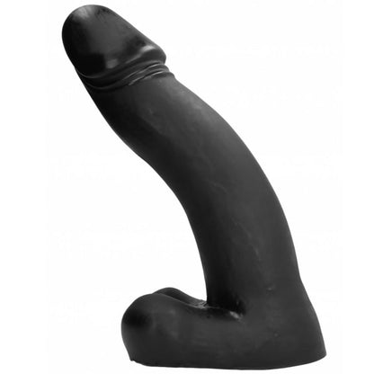 ALL BLACK Dildo Preto XL 45cm, mostrando seu tamanho impressionante e textura lisa em TPR.