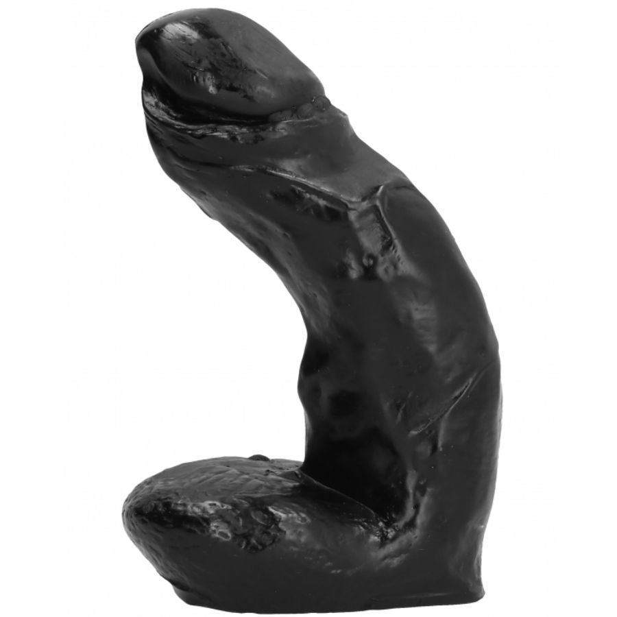 Imagem do Dildo Realístico ALL BLACK 15 CM, destacando sua textura suave e design anatômico.