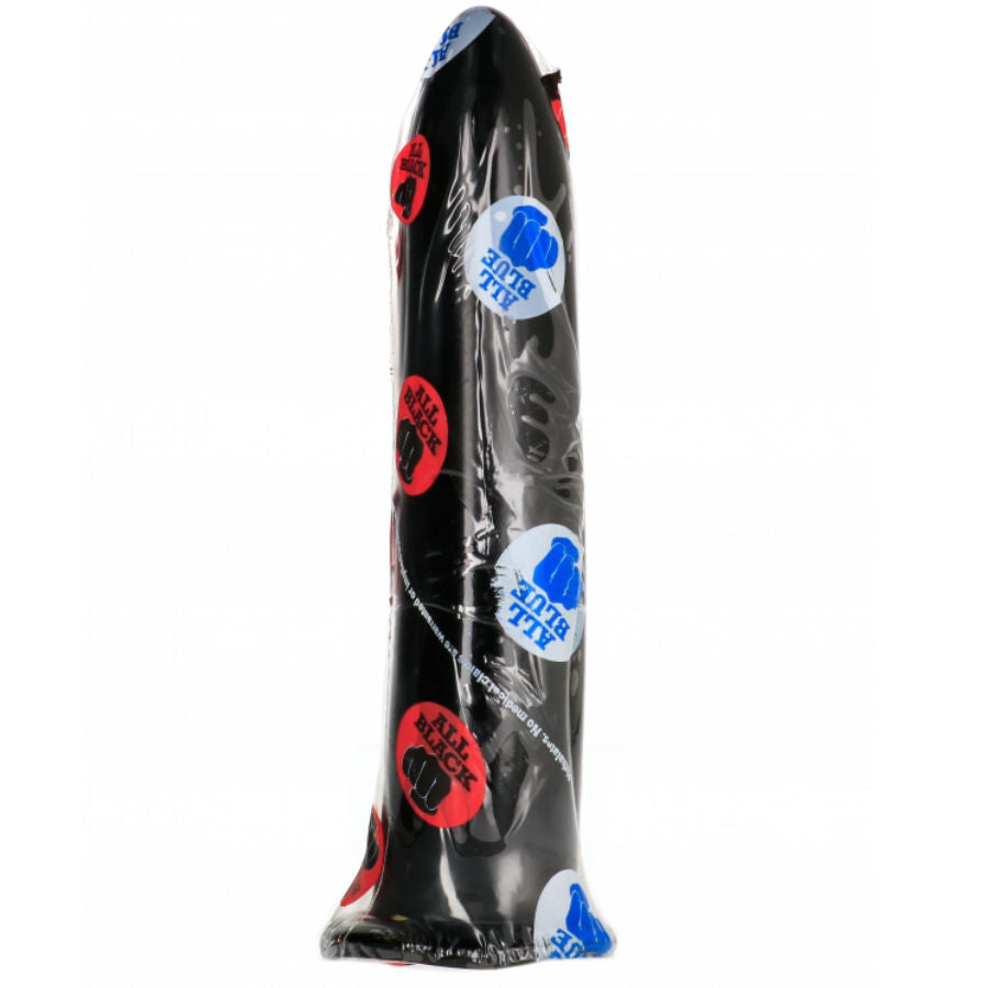 ALL BLACK Dilatador Anal e Vaginal de 19cm em material suave e cor preta para exploração prazerosa.