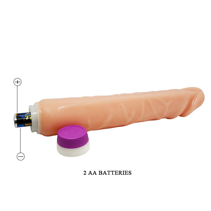 Close-up of the BAILE Vibrador Realista Ondas de Prazer Vibrante 25.5 CM, showing its realistic texture and design.