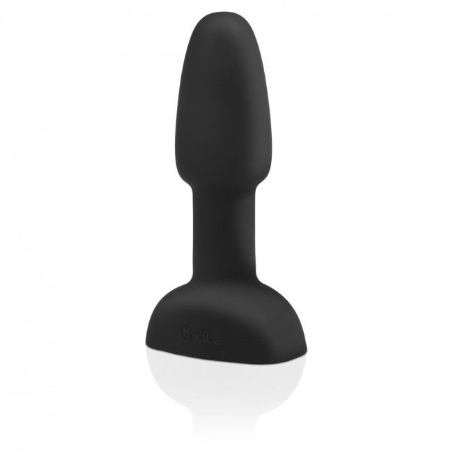 Close-up do Plug Anal Rimming Petite B-VIBE com Controle Remoto, destacando seu design ergonômico e acabamento em silicone.