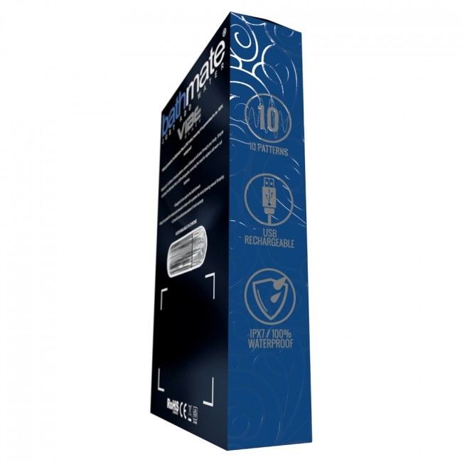 Bala Vibratória BATHMATE Vibe Prata com design elegante e compacto, destacando sua forma e cor.