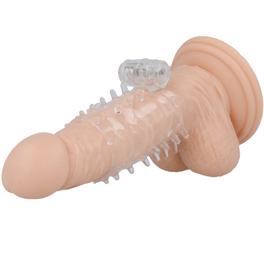 Anel Peniano Vibrador Transparente CASUAL LOVE, flexível para ereção e estimulação.