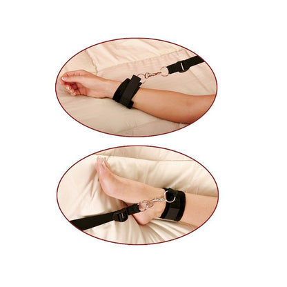 Kit de Restrição para Cama FETISH FANTASY SERIES com algemas de neoprene e amarras.