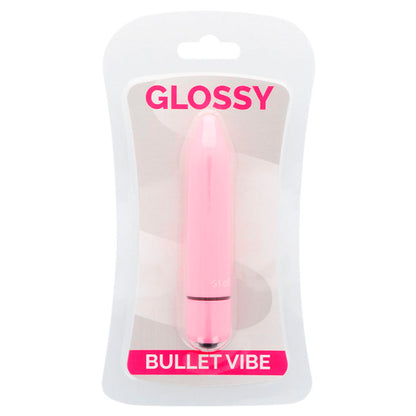 GLOSSY Vibrador Fino Brilliant Rosa Resistente à Água, mostrando seu design compacto e elegante.