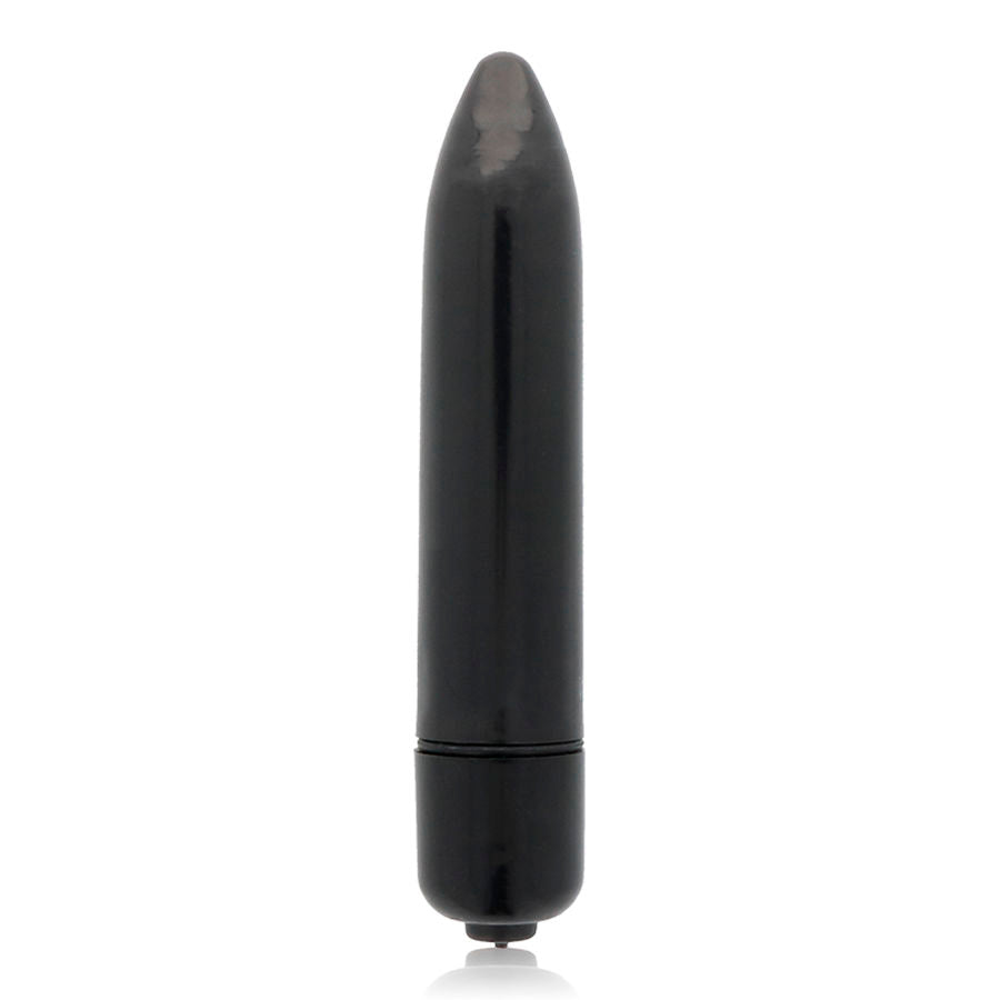 Vibrador Mini Portátil GLOSSY Preto, destacando o seu design compacto e material seguro.