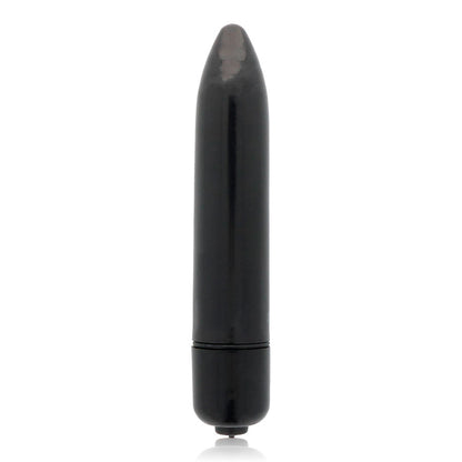 Vibrador Mini Portátil GLOSSY Preto, destacando o seu design compacto e material seguro.