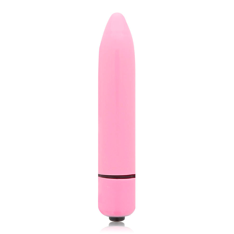 Close-up of the GLOSSY Vibrador Mini Fino Deep Rose showing its compact design and material.