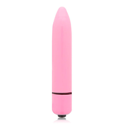 Close-up of the GLOSSY Vibrador Mini Fino Deep Rose showing its compact design and material.